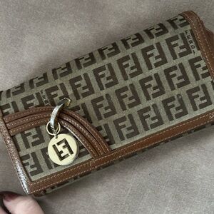 Fendi Tan and Brown Monogram Wallet
